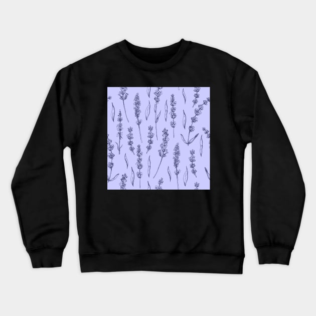 Pattern with lavender flowers Crewneck Sweatshirt by AnnaY 